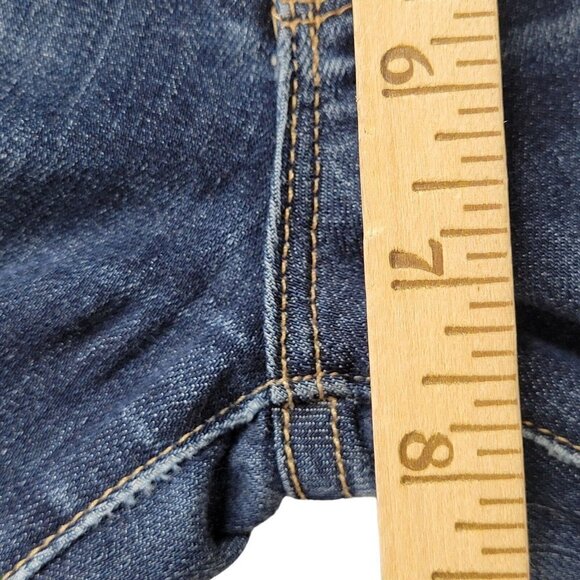 Frame Le Skinny de Jeanne Jeans Size 25 24X28 Dark Wash Low Rise Ripped Knee - Picture 13 of 15